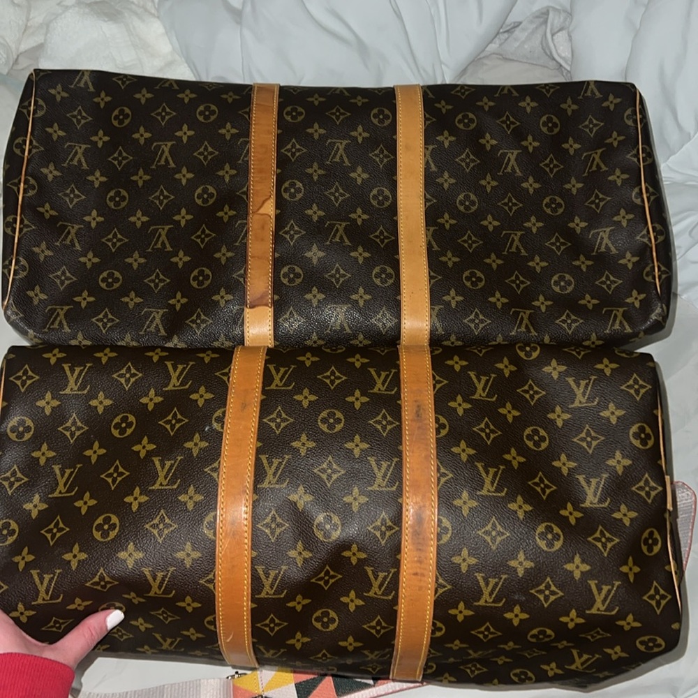 Authentic Keepall 55 Louis Vuitton Brown Monogram LV Vintage Large Travel Bag - Picture 12 of 17
